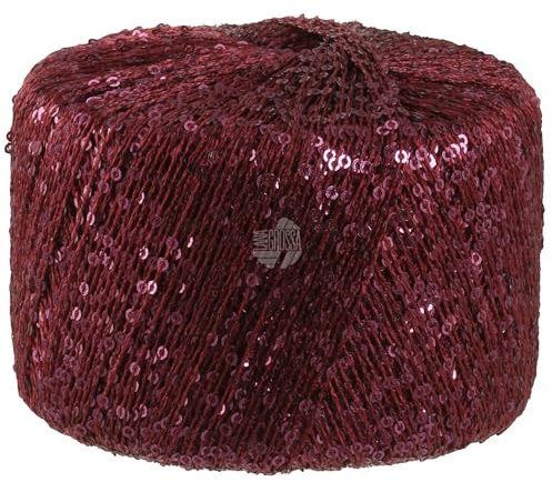 LANA GROSSA Glamour | Beilaufgarn mit Pailletten | Handstrickgarn aus 55% Polyamid und 45% Polyester | 25g Wolle zum Stricken & Häkeln | 115m GarnFB 9