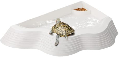 Generisch Reptilien Fressnapf,Antirutsch-Schüssel mit rauer Rampe für Schildkrötenfutter - Reptilienbadewanne, Aquariumdekoration Für Gecko Schlange Bartagame