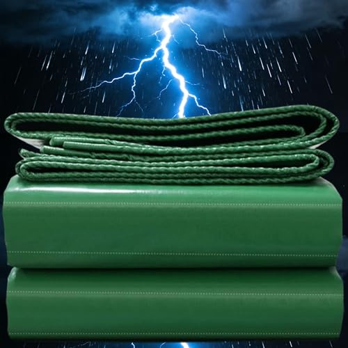 Lona Impermeable Exterior PVC,1x20.5m Toldo Reforzado PVC Protección contra UV, con Ojales de Acero Inoxidable para Leña, Muebles, Jardín, Piscinia, Vehículos,Verde