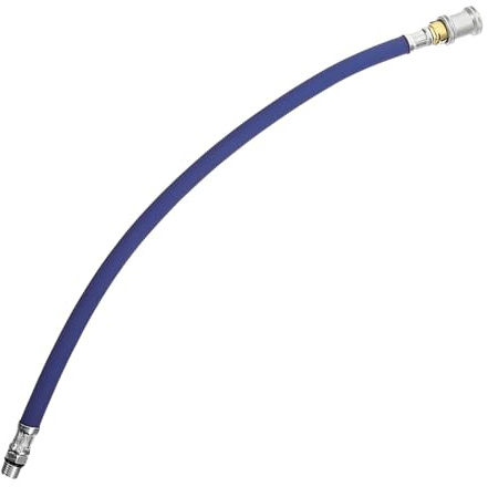 KLEHOPE PU-Platzenfester Reifenfüller Schlauch 46 cm, 1/4 Zoll Schnellkupplung mit Selbstverriegelndem Messingkopf – Universaler Ersatzschlauch für Luftpumpen an Auto, Fahrrad und Motorrad (Blau)