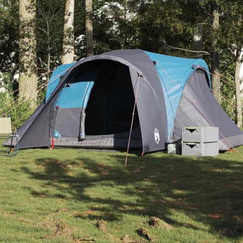 Owoxanthellate Familienzelt 6 Personen Blau wasserdichtes Kuppel-Campingzelt 375 x 225 x 176 cm leichtes Pop-up Shelter mit E-Anschluss für Festivals Ausflüge und Outdoor-Abenteuer