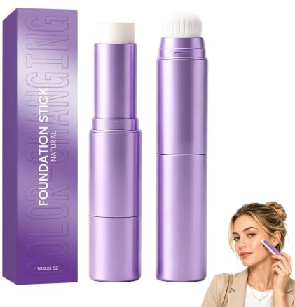 Everlove Foundation Color Changing, 2026 Foundation Stick, 2-in-1 Color Changing Foundation Stick mit Bürste, Foundation Reife Haut, Schwereloses Gefühl, Natürlichen Glow (Natürliche)