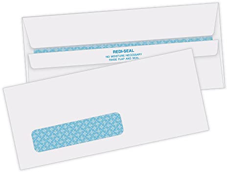 Quality Park #10 Left Window Security Tinted Envelopes with a Self Seal Closure for Standard Business Mailings, 24 lb. White Wove, 4-1/8 x 9-1/2, 500 per Box (21418)