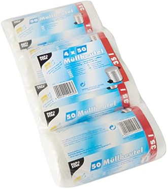 PAPSTAR 1 Karton = 4x200 Müllbeutel, HDPE 35 l 69 cm x 55 cm transparent 12460