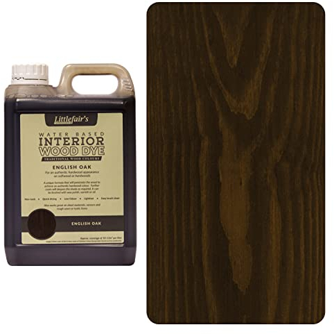Littlefair's Holzlasur 2.5ltr - Holzlasur Innen - Holz Lasur Für Natürliche Holzmaserung - Wasserbasierte Wood Stain - Schnell Trocknend & Umweltfreundlich - Farbe: Englische Eiche