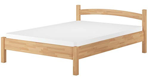 Erst-Holz®Massivholzbett Holzbett Buche Natur 140x200 Doppelbett mit Matratze und Rollrost 60.73-14 M