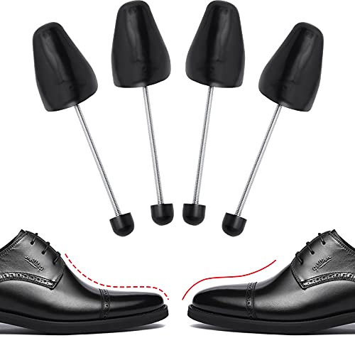 YOLOPARK Shoe Trees for Men Women, Plastic Shoe Stretcher with Adjustable Spring for Sneakers, Leather Shoes and More, Black, Men Size (US 6-12)