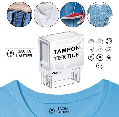 Textil-Stempel zum Markieren von Kleidung, personalisierbar, Color Printer 20, 38 x 14 mm