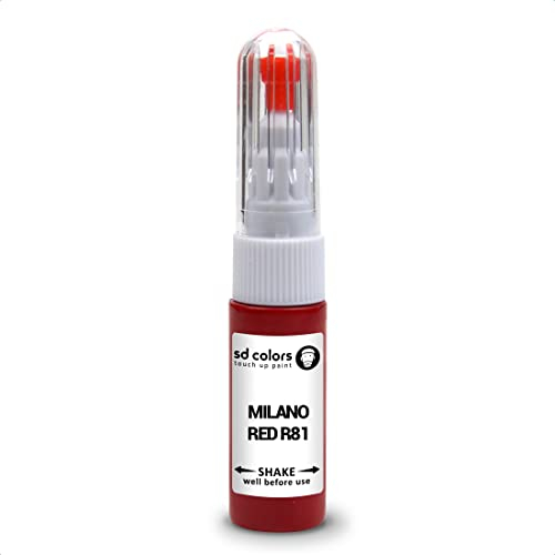 SD COLORS MILANO RED R81 compatible with HONDA New Touch Up Paint Pen REPAIR KIT 20 ML SCRATCH CHIP BRUSH COLOR CODE R81 MILANO RED