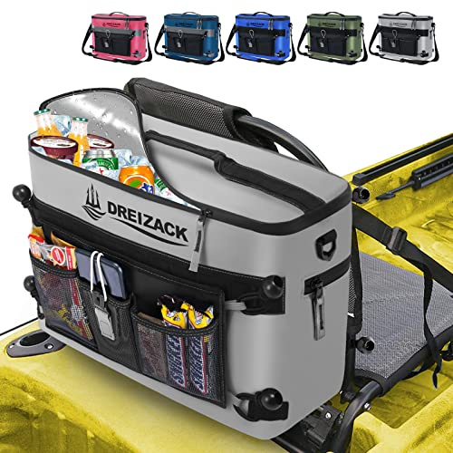 Dreizack Kajak-Kühler Kajak-Kühler hinter dem Sitz für Kajak mit Rasenstuhl-Stil Sitzkühltasche hinter dem Sitz, Splash-Sitz, Eistruhe, Kajak-Zubehör für Kajak, Camping, Reisen, Strände