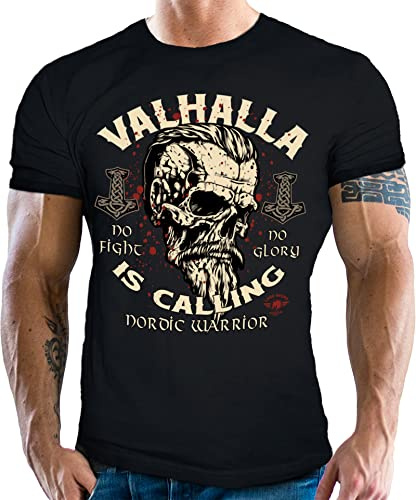 Camiseta para hombre para fans de los vikingos del Nordmann Keltic: Walhalla is Calling
