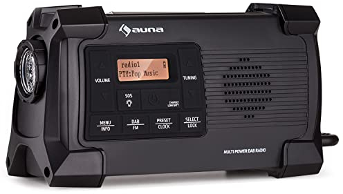 Auna Radio Portable Bluetooth et Rechargeable, Petit Poste Radio Numérique Dab/Dab+/FM/Streaming, Mini Radio Portables Stéréo, Écran LCD, Radio FM WiFi, Alarme Reveil Radio