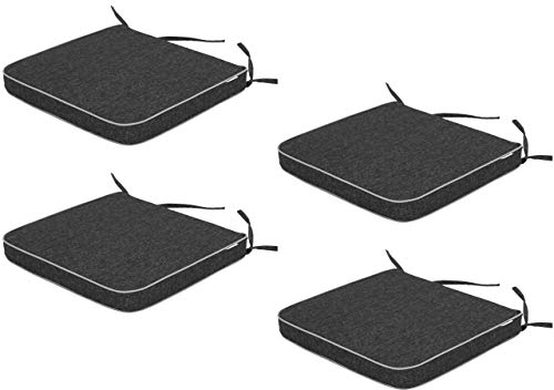Bjird 4er Set Stuhlauflagen für Gartenmöbel Sitzpolster für Gartenstühle, Gartenmöbelauflagen, Sitzkissen, Stuhlkissen, Gartenstuhl-Auflage - 48x45x5 cm, Polsterauflagen Outdoor/Indoor geeignet
