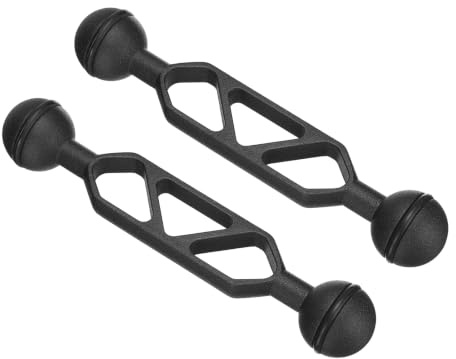 PATIKIL Lot de 2 bras d'extension à double boule de 15,2 cm en alliage d'aluminium pour éclairage sous-marin pour lumière stroboscopique, noir