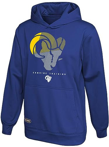 NFL Youth 8-20 Touchdown Team Color Performance Primary Logo Pullover Hoodie, LOS ANGELES RAMS, 18-20