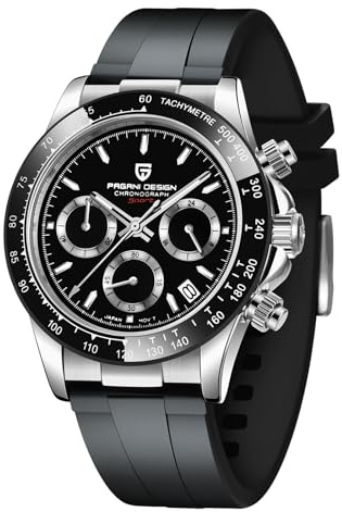 Pagani Design Herrenuhr VK63 Uhrwerk Daytona Chronograph Herren Hommage Quarz Uhr Keramik Lünette Edelstahl Sport Gummiband wasserdichte Taucheruhren Herren