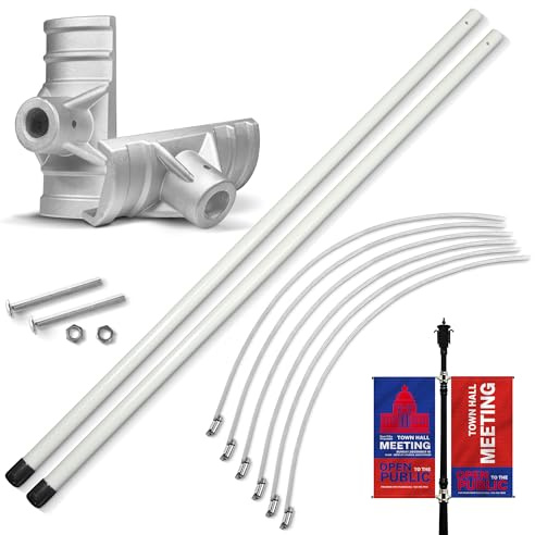 Anley Street Light Pole Banner Mounting Bracket Kit for 30 Wide Banners - Outdoor Weather Proof Support - Quick Installation Perfect for Promoting Events, Business, Advertisement