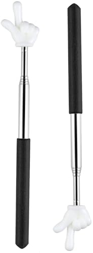 2 palillos de puntero para aula, mini puntero de dedo, puntero para profesor, puntero para aula, enseñanza escolar, presentación de conferencias, instrucciones de objeto (negro)