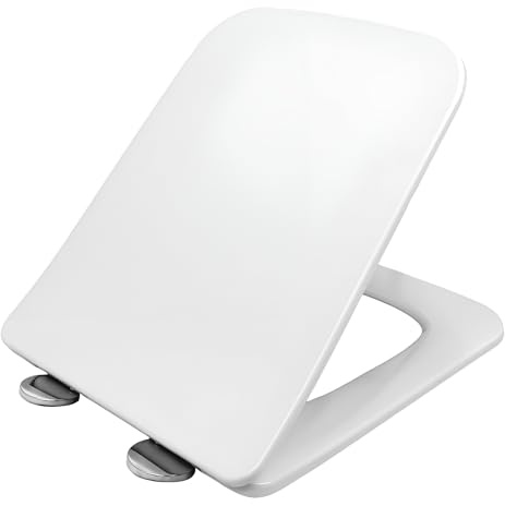 LAVITA ONIL, PARANA Antibakterielle Duroplast WC-Sitz mit Absenkautomatik und Schnellverschluss | Passend für LAVITA ONIL, PARANA Wand WC | Weiß