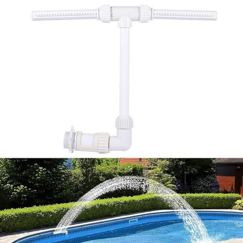 Fontana per piscina, fontana regolabile a doppio spruzzo, fontana da piscina con spruzzatore a cascata per piscine esterne interrate e fuori per terra