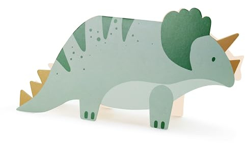 Libetui Dino Einladungskarten 6 Stück – Triceratops Einladungen mit Umschlag, Kindergeburtstag Dinosaurier Party Einladung für Jungen & Mädchen, grün, ca. 18,5 x 9,5 cm | Einladungen mit Umschlag, Triceratops Form, für Dinosaurier Geburtstag, Dino Party, Jungen & Mädchen, ca. 18,5 × 9,5 cm