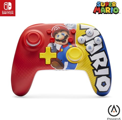 Manette sans fil améliorée PowerA Nano pour Nintendo Switch, modèle OLED et Switch Lite, accessoire de jeu, manette de jeu, manette gaming, manette Bluetooth, sous licence officielle - Mario Victory
