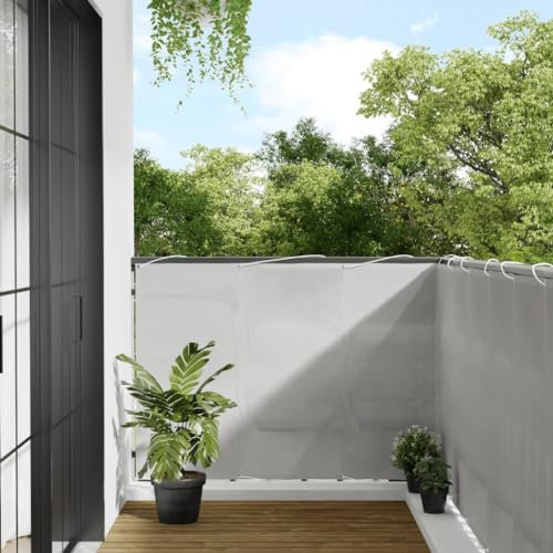 Juroupi Balkon-Sichtschutz Hellgrau 120x400 cm Balkonbespannung Sichtschutz FüR Den Garten Sichtschutz Zaun 100% Polyester-Oxford