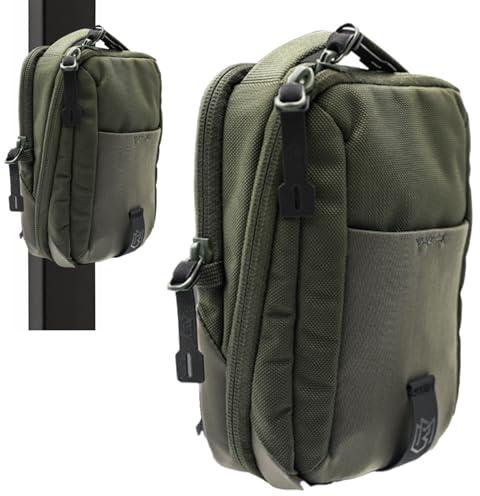 Magnetic Bag Company Magnetic Crossbody Sling Bag for Men & Women | Magnetic Golf, Gym & Travel Bag | Crossbody Chest Bag with Phone Pocket, Lockable Zippers & Water Resistant Ballistic Nylon (Green)