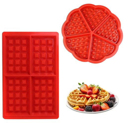 Stampo Per Waffle Rettangolare in Silicone da 5 Pezzi - Per Forno e Muffin