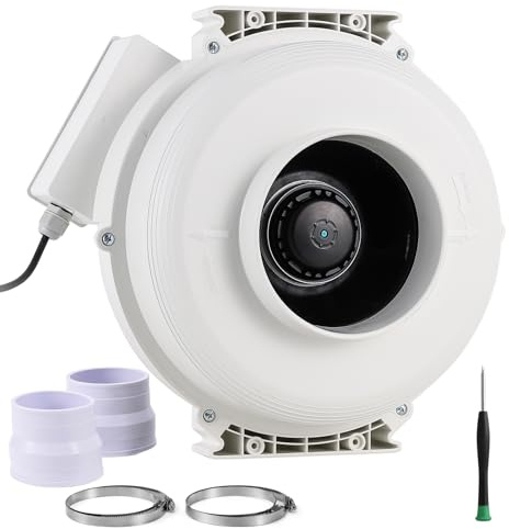 Radon Fan 335CFM Radon Mitigation System 6 Electric Inline Duct Waterproof Radon Mitigation Fan for Outdoor Use Weather Resistance