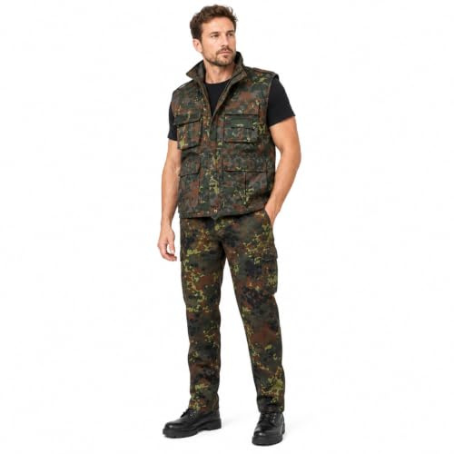 fratelliditalia.org Kit da caccia professionale con gilet e pantaloni Personalizzabile con il tuo logo aziendale Colore Flecktarn Taglia XXXL