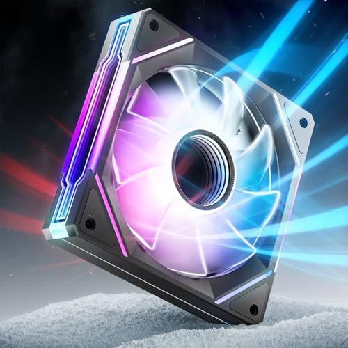 AsiaHorse - Ventola per PC RGB da 120 mm, 1 pezzo [Infinity Mirror] [HDB] 1800 RPM 5V3PIN ARGB e ventola PWM 12V4PIN, durata 50.000 ore AMICI5GT, colore: Nero