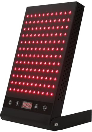 Tragbare Rotlichtlampe Gesicht mit 660nm Rotlichtlampe und 850nm Infrarotlampe, 24W Infrarot-Heizlampe mit Timer und Schutzbrille, LED Rotlicht-Wärmelampe für Gelenk- und Muskelschmerzlinderung
