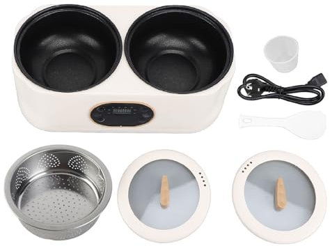 ZJchao Olla Arrocera Eléctrica Doble, Olla Multifunción para Sopa, Cocina Baja en Azúcar, Mantiene Caliente, Antiadherente