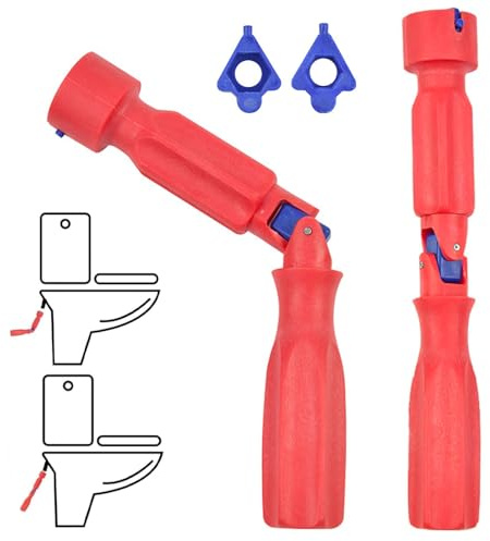 KUIZHEN Toilet Seat Spanner Plumbing Tools, Toilet Seat Installation Key | Universal Toilet Seat Tightening Tool with 1 Replacement Heads for Removal Installation and Repair 10/13/17mm