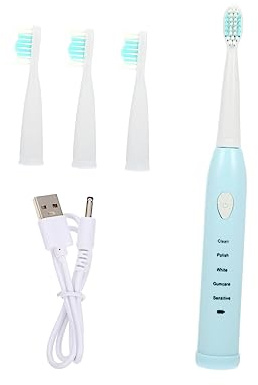 COLLBATH Elektrische Zahnbürste Kinder ab 4 Jahre USB Ladung Sanfte Bürste Gründliche Reinigung Blau für Kinder und Mädchen