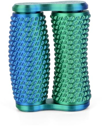 BOXOB Stacheliges Griff Fidget Spielzeug, 3D Gedrucktes Handgerät Sensorisches Werkzeug Anti-Stress Doppelrolle Leiser Fidget Spinner für Erwachsene Angst Fokus & Handmassage Geschenk (Grün Blau)