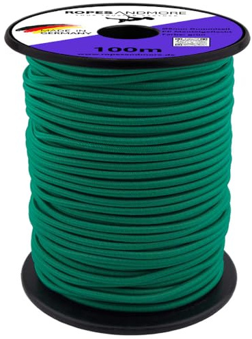 PP Polypropylen Expanderseil 6mm Gummiseil PPM Gummileine Planenseil Gummikordel Made in Germany 10m-100m viele Farben (Grün, 10 m (Lfm) Ø6 mm – ohne Spule)