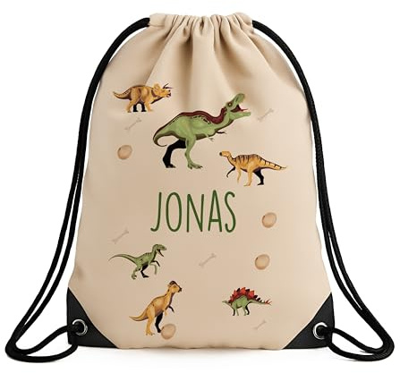 Personalisierter Turnbeutel Kinder mit Namen – Robuster Jutebeutel mit Kordelzug & verstärkten Ecken – Schulranzen, Sportbeutel Mädchen & Jungen – Turnbeutel Kindergarten - [33x45 cm]