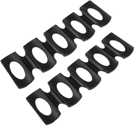 CLISPEED Silicone Can Mat and Bottle Holder Refrigerator Storage Rack Non-slip Black Beverage Beer Shelf 2pcs for Home Kitchen Fridge Organization