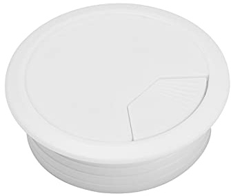 Pasacables Oficina de aleación Aluminio Mesa Mesa rectángulo Cable Cable Outleto Outlet Puerto con Cepillo Negro(60mm White)