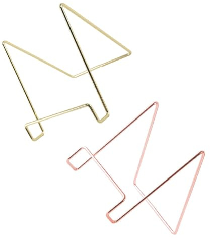 HIAKDOFT Supporto in Lamiera di Ferro 2 Pezzi per Libri e Foto Espositore da Scrivania Stabile Moderno in Ferro Battuto per Casa e Ufficio Portafoto e Stand Espositivo Multifunzione