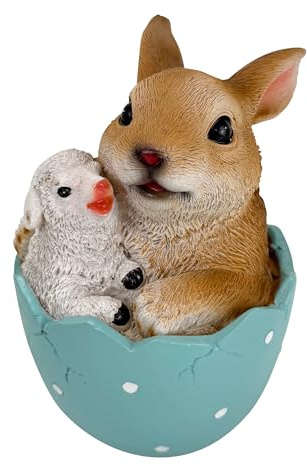 Online Fuchs Dekofigur, Gartenfiguren - süßer Hase im Osterei mit Lamm oder Küken - Osterdeko, Dekoration für Ostern & Frühling - Wetterfest, für den Außenbereich geeignet (Hase mit Lamm)
