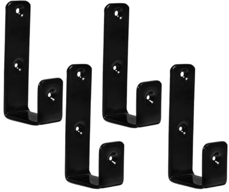 Kichvoe 4pcs Heavy Duty Black Plastic-Coated J Hooks 25mm Bed Ladder Hooks for Bunk Beds Rvs and Outdoor Storage for Hanging and Organizing
