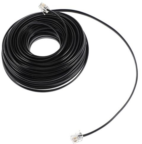 PRETYZOOM Prolunga Cavo Telefonico Nero Rj11 6p4c 4 Fili 20 Metri in Rame e Pp per Ufficio e Sistemi Telefonici, Protezione Interfaccia e Sostituzione Affidabile