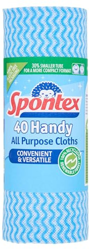 Spontex 40 Handy All Purpose Cleaning Cloths on a Roll - 6 Pack (Full Case)