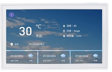 MENDUNER 15.4 Zoll WiFi Digitaler Bilderrahmen, HD Touchscreen Smart Fotorahmen mit App Steuerung, Multi User Teilen, Diashow, Wecker, Kalender, Wetter, Auto Rotation, für Home Dekoration (EU-Stecker)