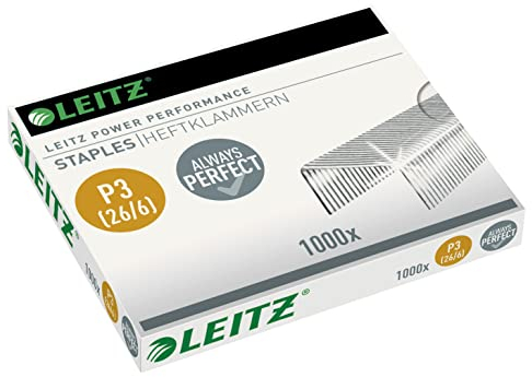 Leitz Power Performance Heftklammern P3 (26/6), 1000 Stück, Verzinkt, 55720000