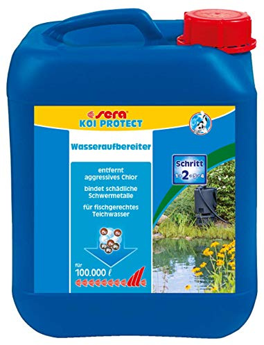 sera Pond Water Protector 5000 ml – Wasseraufbereiter für Koiteiche | entfernt Chlor | Chloramine & Schwermetalle | bindet Ammoniak | mit Calcium, Magnesium | Mangan & Iod