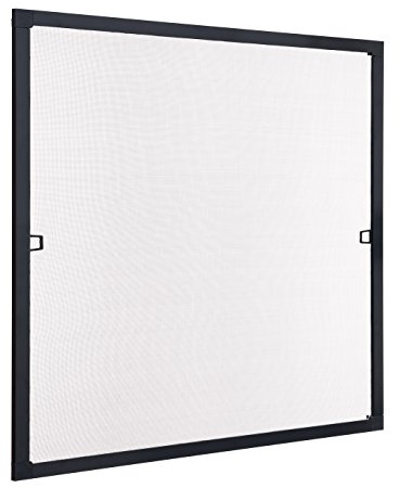 Ventanara® Insektenschutz Fliegengitter Fenster Spannrahmen Schwarz RAL 9011 100 x 130 cm